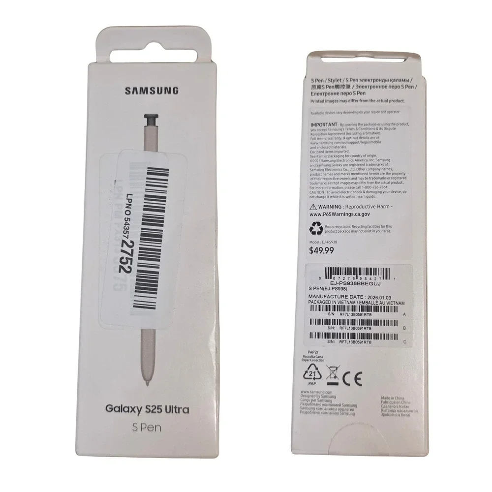 Genuine Samsung Galaxy S25 Ultra S Pen Stylus Air Command Black EJ-PS938BBEGUJ